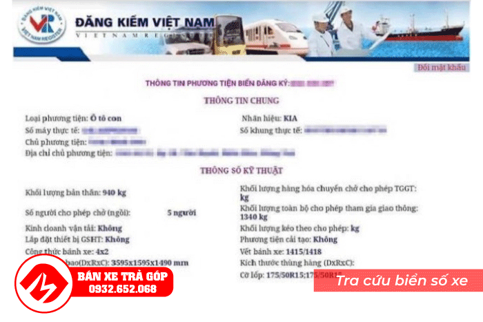 Cục đăng kiểm Việt Nam tra cứu biển số xe